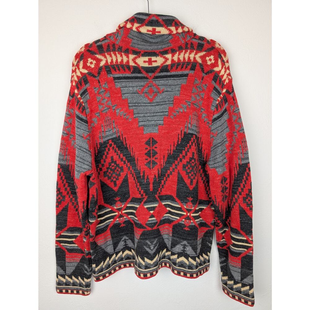 Lauren Ralph Lauren Jeans Cardigan Sweater Aztec Southwest Western NWT Size XL - Picture 5 of 10